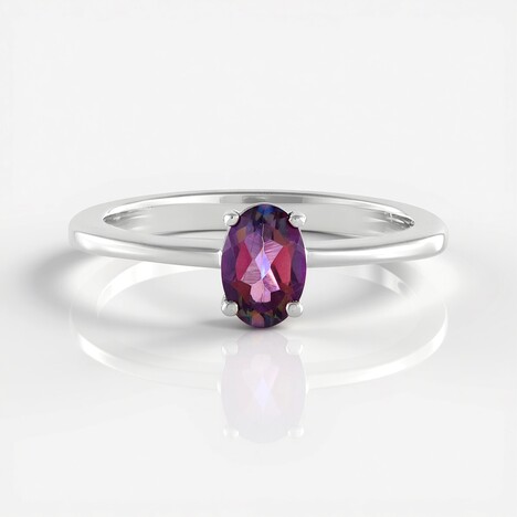 Anello in argento con Topazio Mistico Porpora