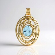 Himmelblauer Topas-Silberanhänger (Ornaments by de Melo)