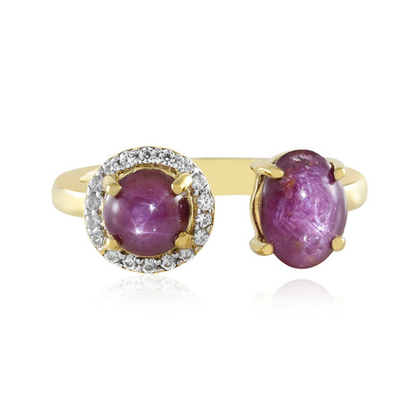 Bague en argent et Rubis étoilé