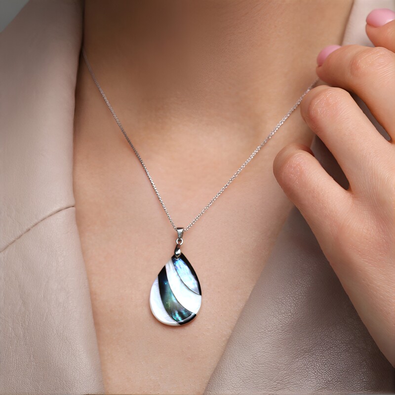 Perlmutt-Silberanhänger