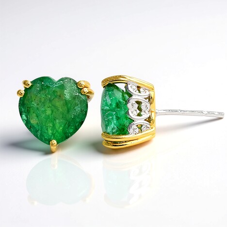 Orecchini in argento con Smeraldo pozzo D8 (Gems en Vogue)