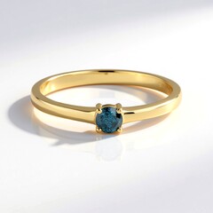 Anello in oro con Diamante Blu I2