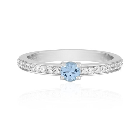 Brasilianischer Aquamarin-Silberring