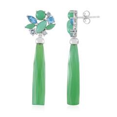 Pendientes en plata con Calcedonia verde