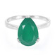Anello in argento con Calcedonio Verde