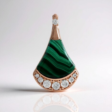 Ciondolo in argento con Malachite (Adela Silber)