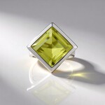 Anello in argento con Quarzo Limone (MONOSONO COLLECTION)