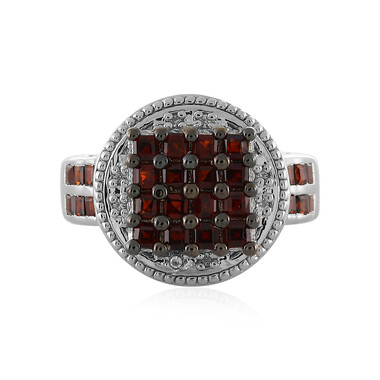 Roter Granat-Silberring