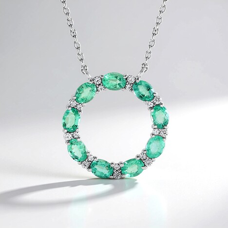 Collana in argento con Smeraldo Colombiano