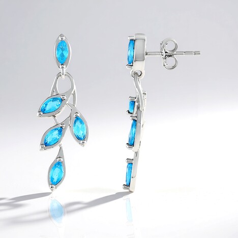 Orecchini in argento con Apatite Blu Neon