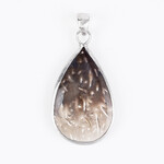 Pendentif en argent et Bois fossilisé