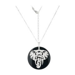 Collar en plata con Ágata negro (Adela Silber)