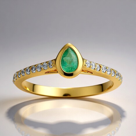 Anello in argento con Smeraldo Zambia