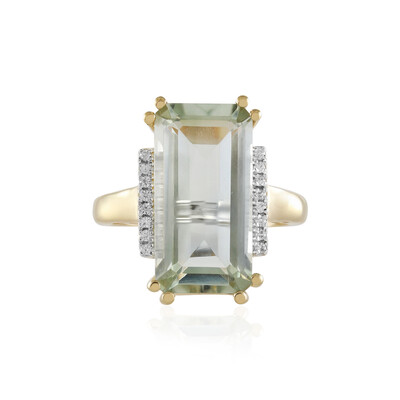 Green Amethyst Silver Ring