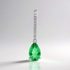 Ciondolo in argento con Quarzo Verde Smeraldo