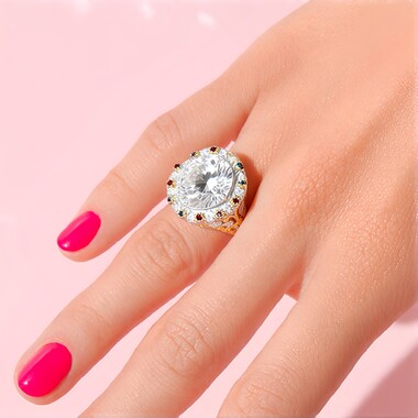 Bague en argent et Quartz blanc (Gems en Vogue)