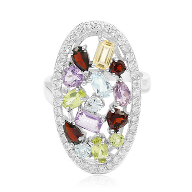 Zilveren ring met amethisten