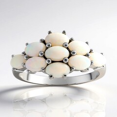 Anello in argento con Opale Bianco
