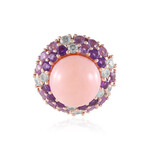 Zilveren hanger met een roze opaal (de Melo Essence)