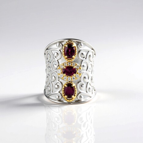 Anello in argento con Rodolite (Dallas Prince Designs)