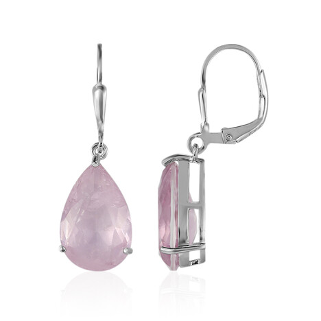 Boucles d'oreilles en argent et Quartz pourpre pastel