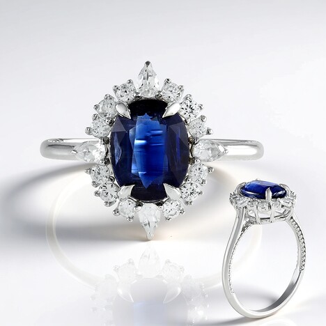 Anello in argento con Cianite del Nepal