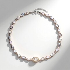 Collana in argento con Perla d'Acqua Dolce Bianca