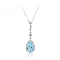 Collier en argent et Topaze bleu ciel