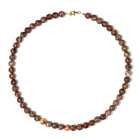 Leoparden-Jaspis-Silberhalskette