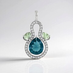 Ciondolo in argento con Fluorite Blu Caraibico