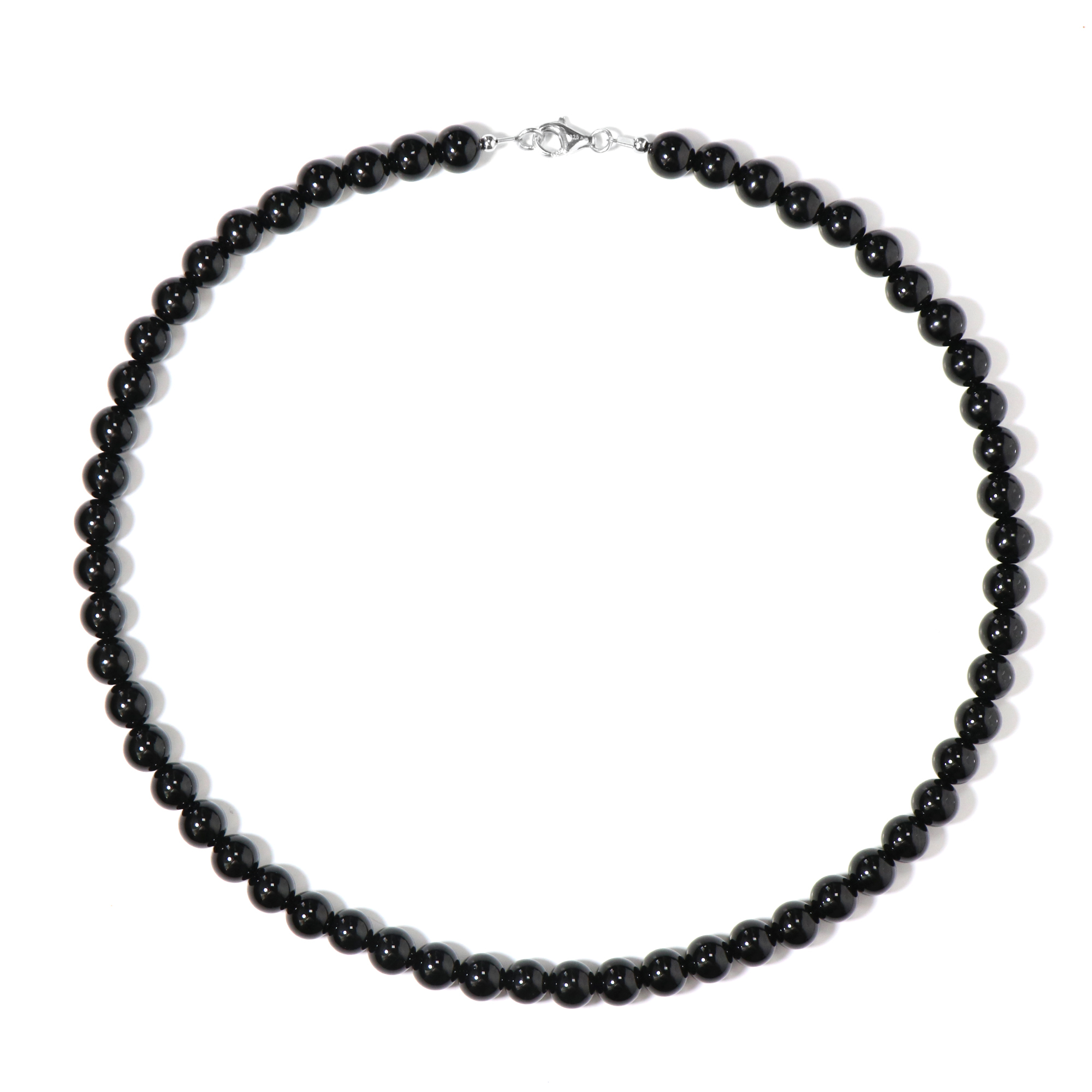 Collana Lunga In Alluminio Con Onice Nero - 88 Cm - Gioiello Minimal