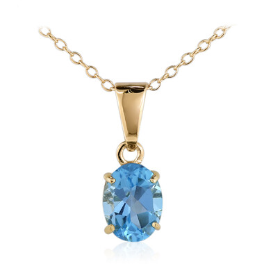 Collana in argento con Topazio Blu Svizzero