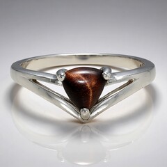 Anello in argento con Occhio di Tigre Rosso