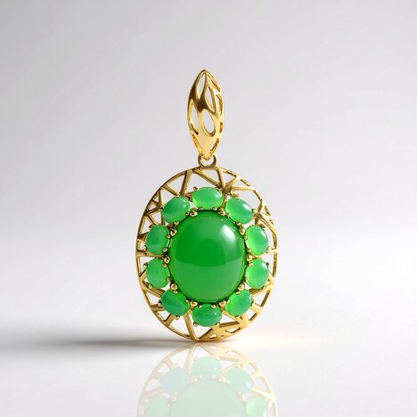 Ciondolo in argento con Crisoprasio (Ornaments by de Melo)
