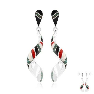 Pendientes en plata con Turquesa azul del Mohave Kingman (Jones Lee)