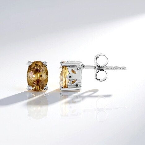 Boucles d'oreilles en argent et Zircon jaune canari