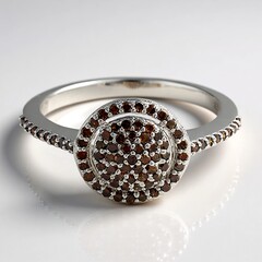 Anello placcato in platino con Diamante Fancy