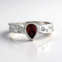 Anello in argento con Zircone Rosso