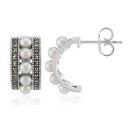 Pendientes en plata con Perla plateada Freshwater (TPC)