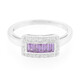 Bague en argent et Saphir pourpre de Ceylan non chauffé
