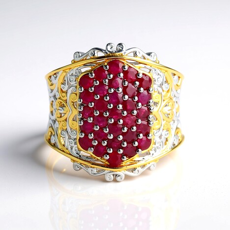 Anello in argento con Rubino della Birmania (Gems en Vogue)