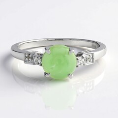Anello in argento con Crisoprasio Imperiale