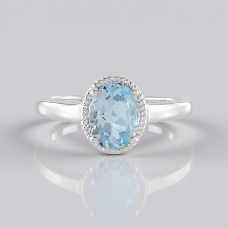 Anello in argento con Topazio Blu Cielo