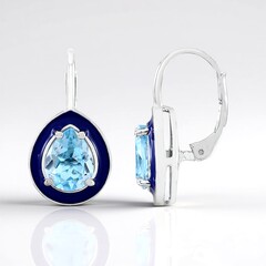 Orecchini in argento con Topazio Blu Cielo