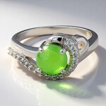 Anello in argento con Crisoprasio Imperiale