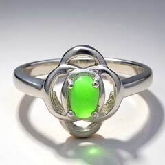 Anello in argento con Crisoprasio Imperiale