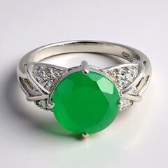 Anello in argento con Calcedonio Verde