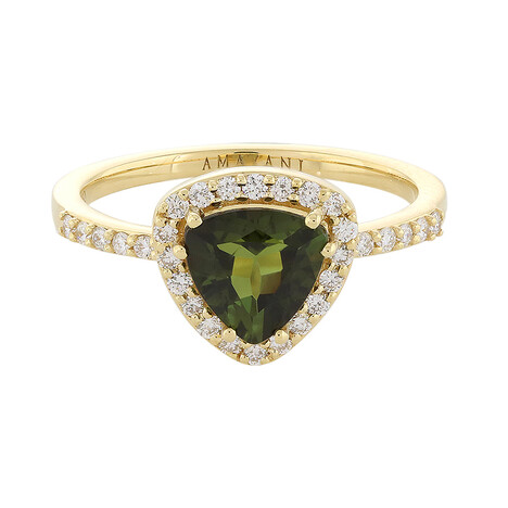 Nigerianischer Neon-Turmalin-Goldring (AMAYANI)