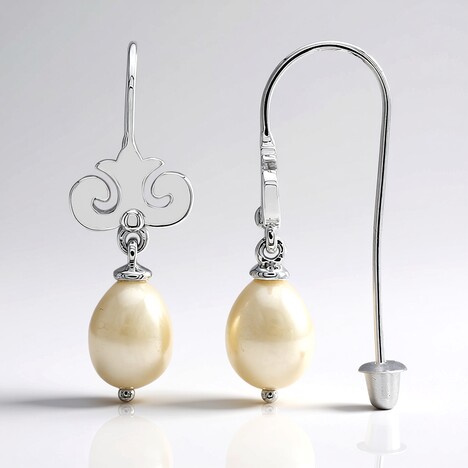 Orecchini in argento con Perla d'Acqua Dolce Bianca (TPC)
