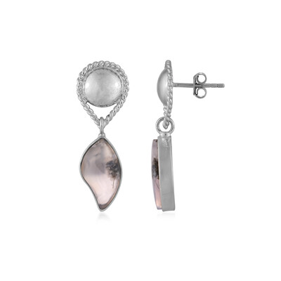 Orecchini in argento con Calcedonio Porpora (Bali Barong)